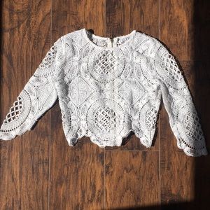 Dolls Kill White Lace Crochet Crop Top